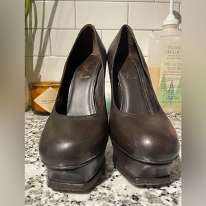Brown Leather YSLs